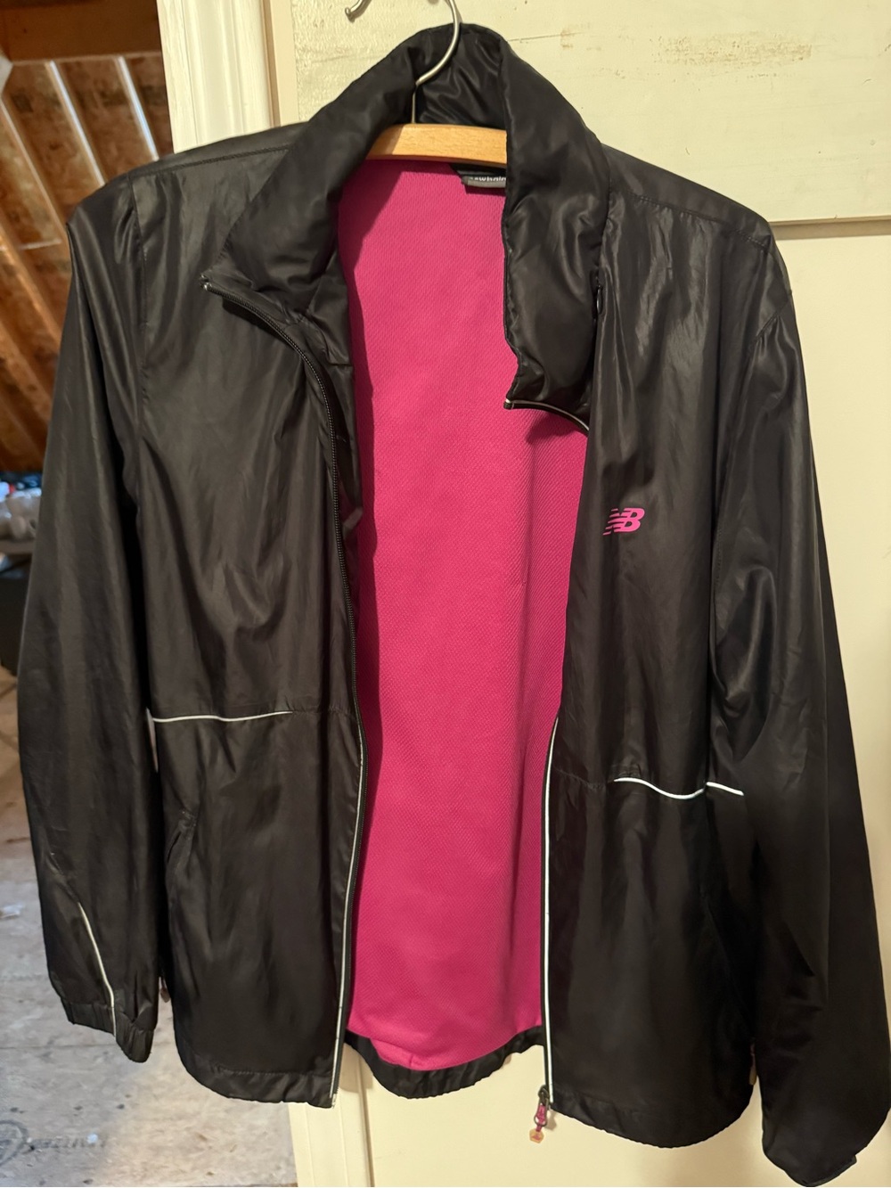 New Balance Black Utility Jacket with Pink Lining